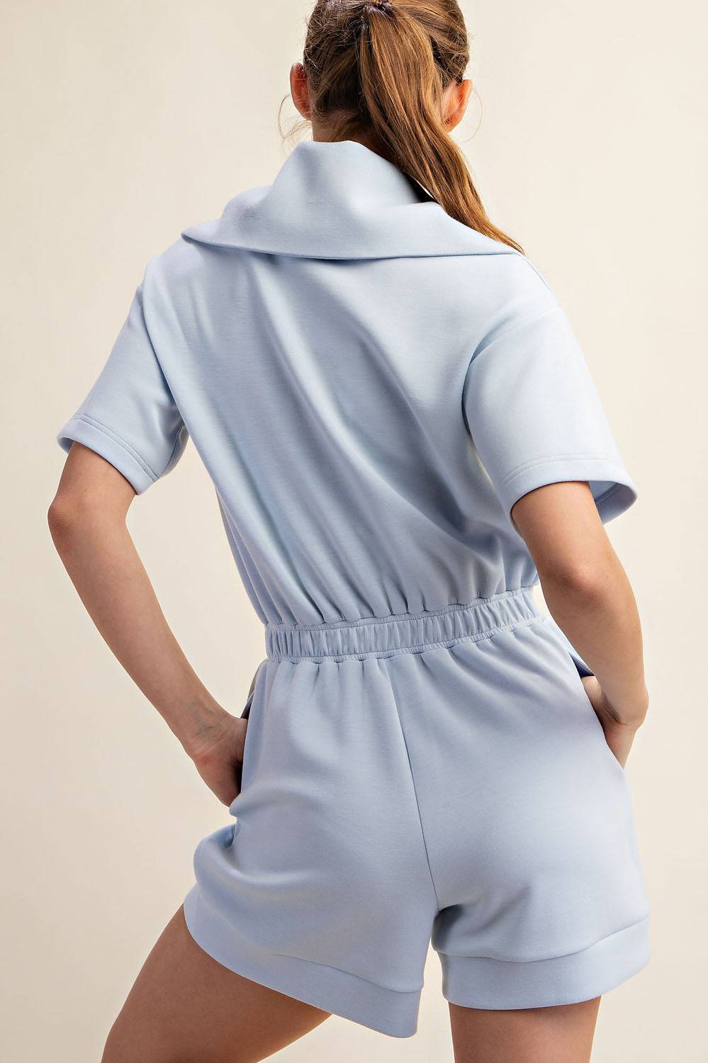 Modal Scuba Short Full Zip Romper - Hype Up