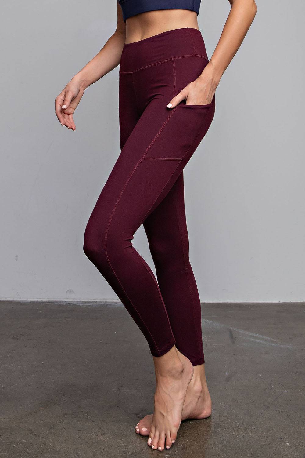 Basic Leggings With Pocket - Hype Up