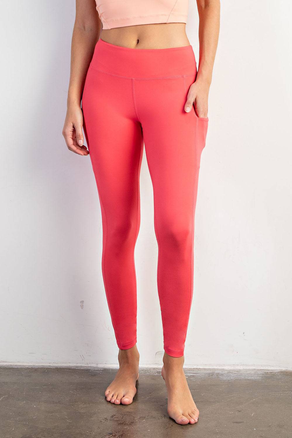 Basic Leggings With Pocket - Hype Up