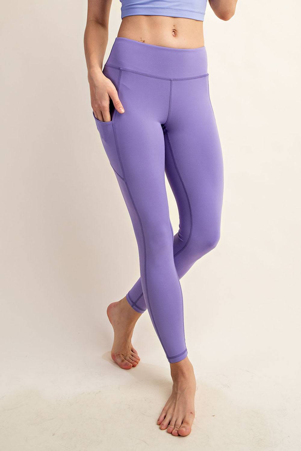 Basic Leggings With Pocket - Hype Up