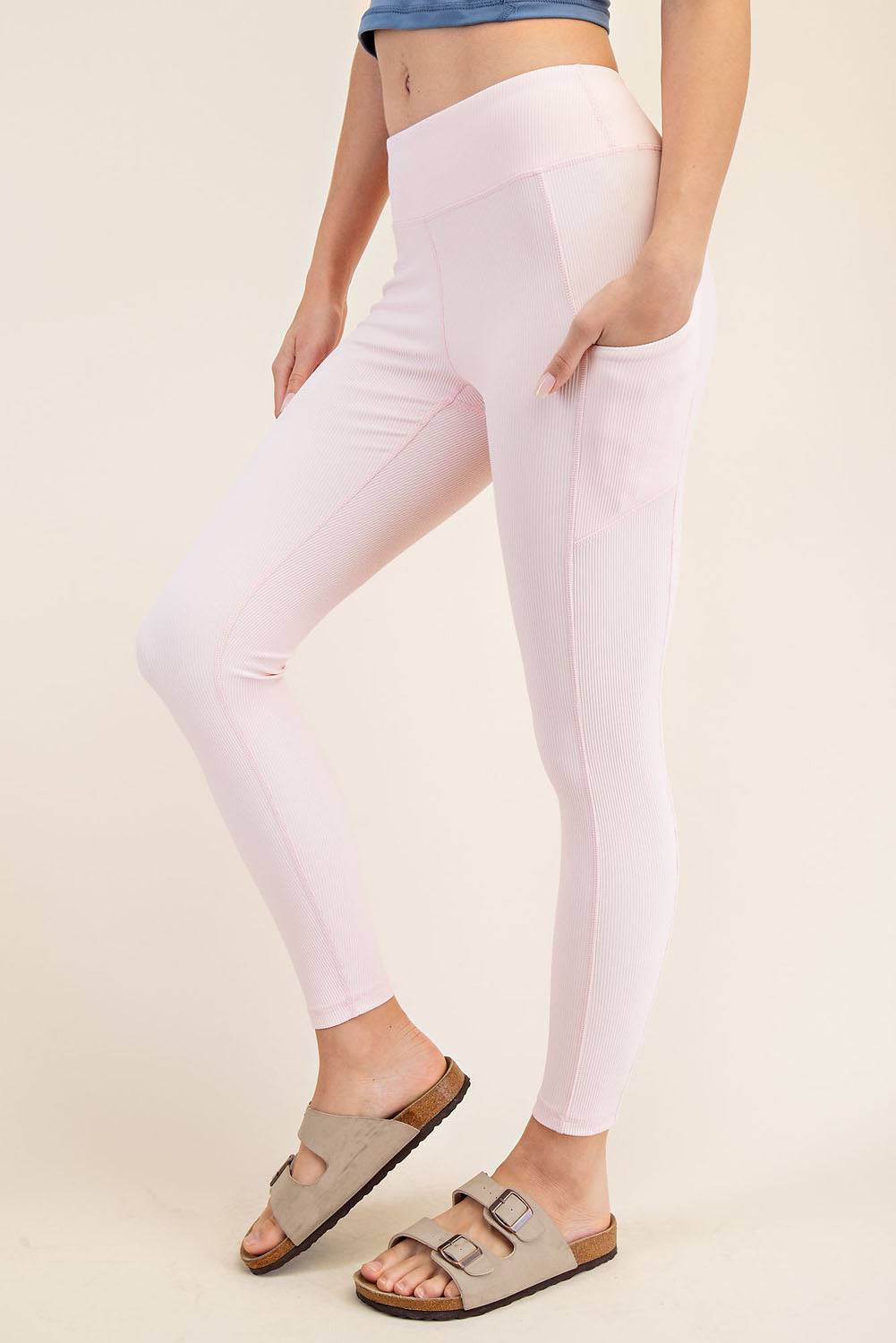 Nylon Rib Yoga Pocket Leggings - Hype Up
