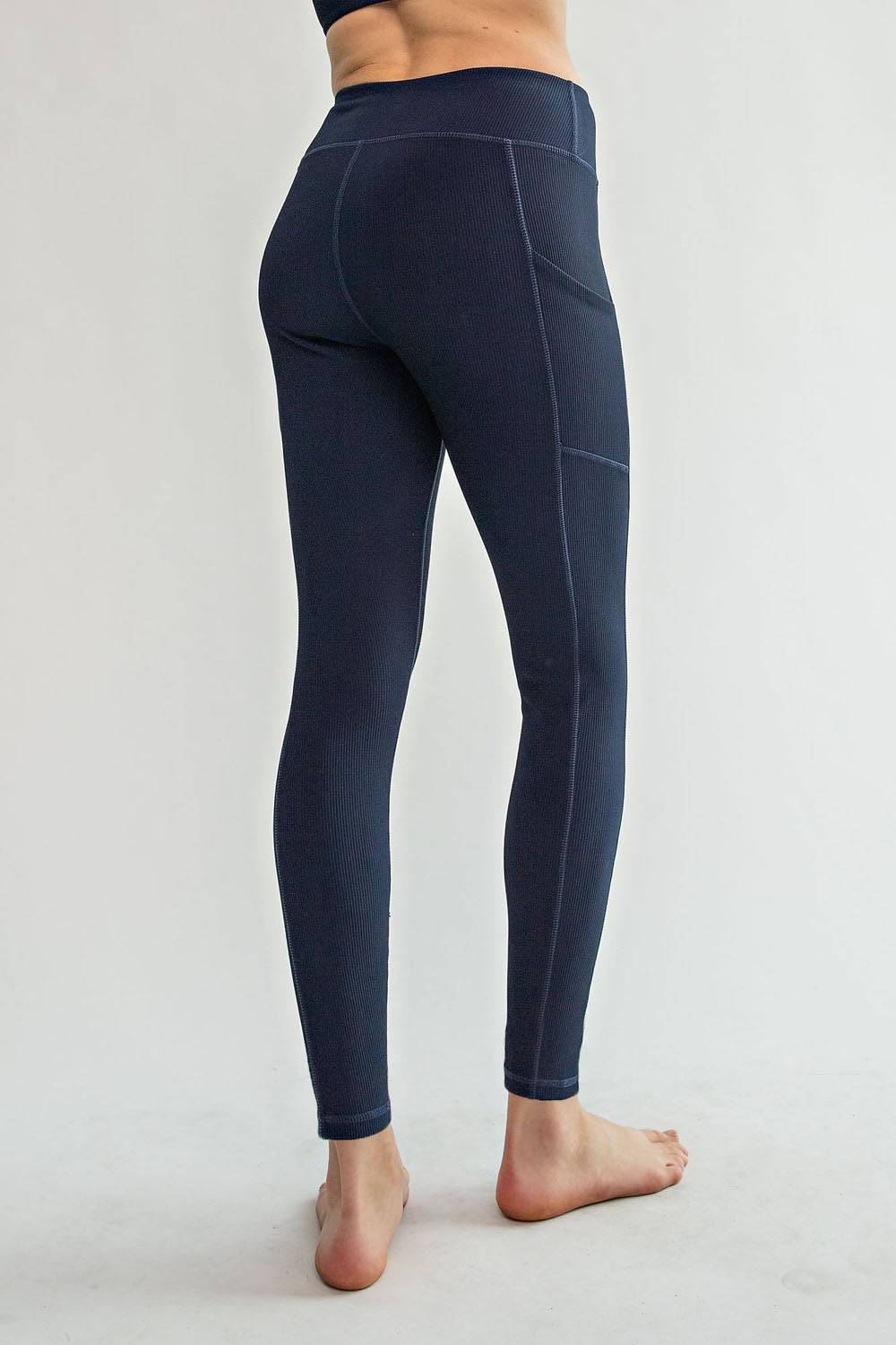 Nylon Rib Yoga Pocket Leggings - Hype Up