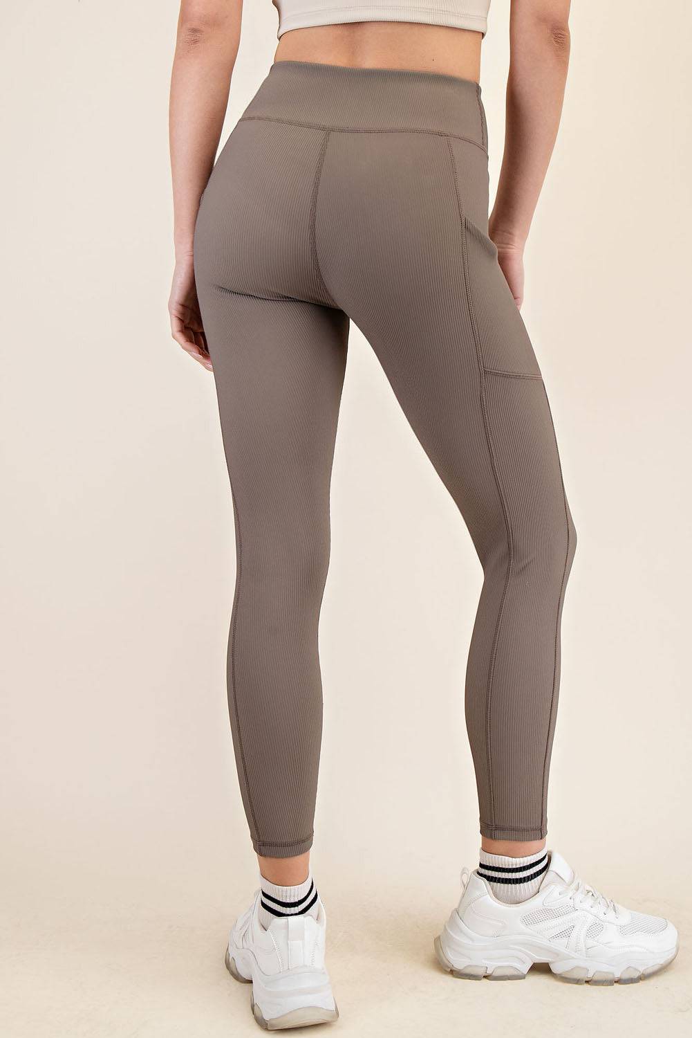 Nylon Rib Yoga Pocket Leggings - Hype Up