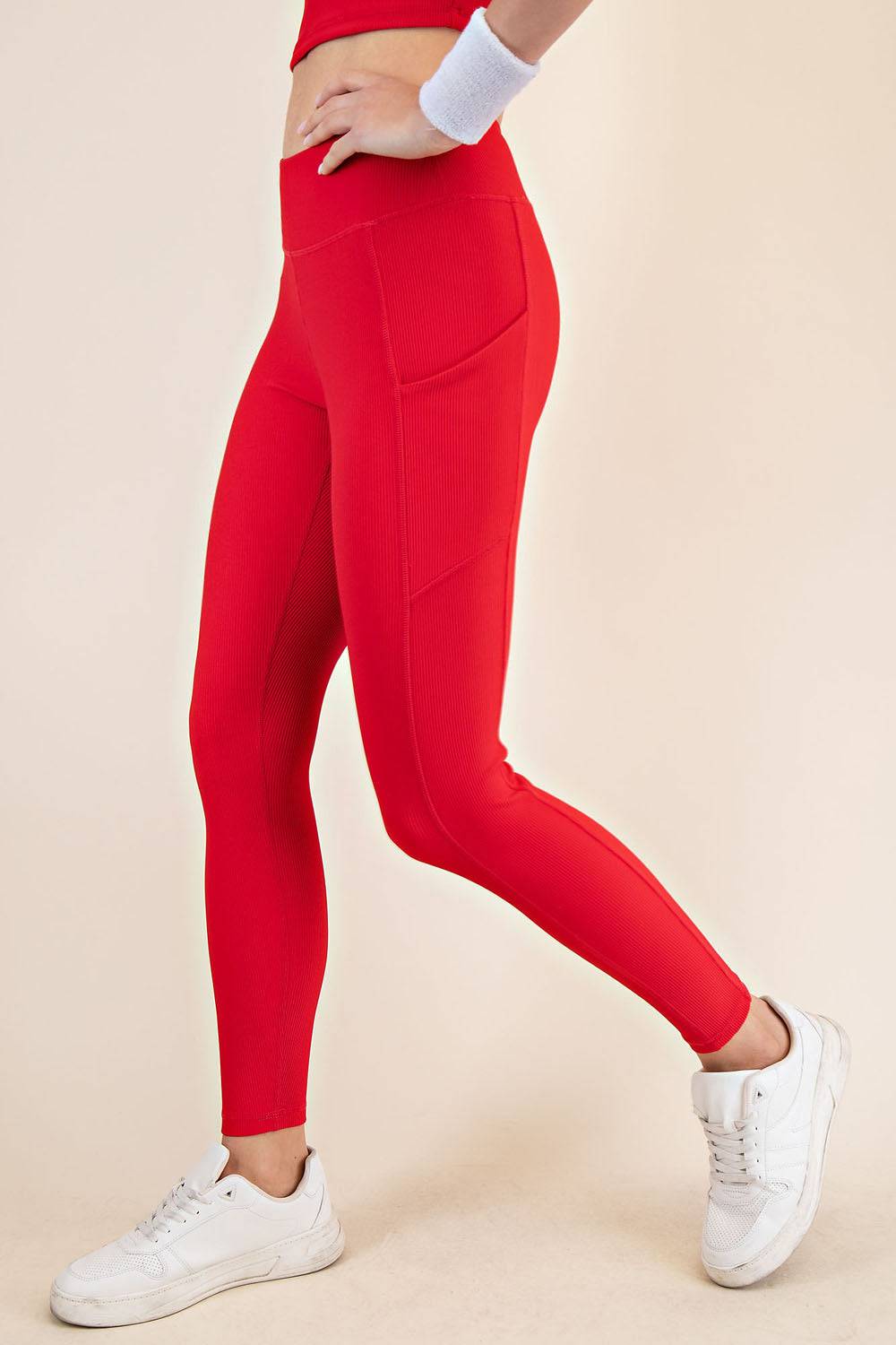Nylon Rib Yoga Pocket Leggings - Hype Up