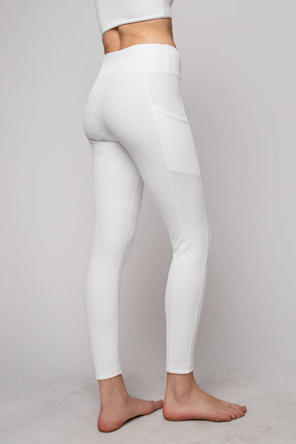 Nylon Rib Yoga Pocket Leggings - Hype Up