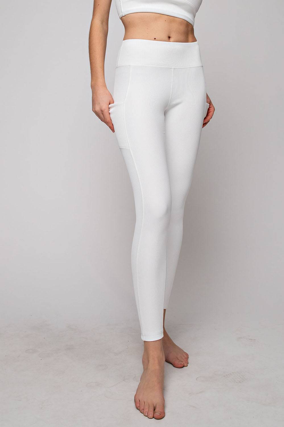 Nylon Rib Yoga Pocket Leggings - Hype Up