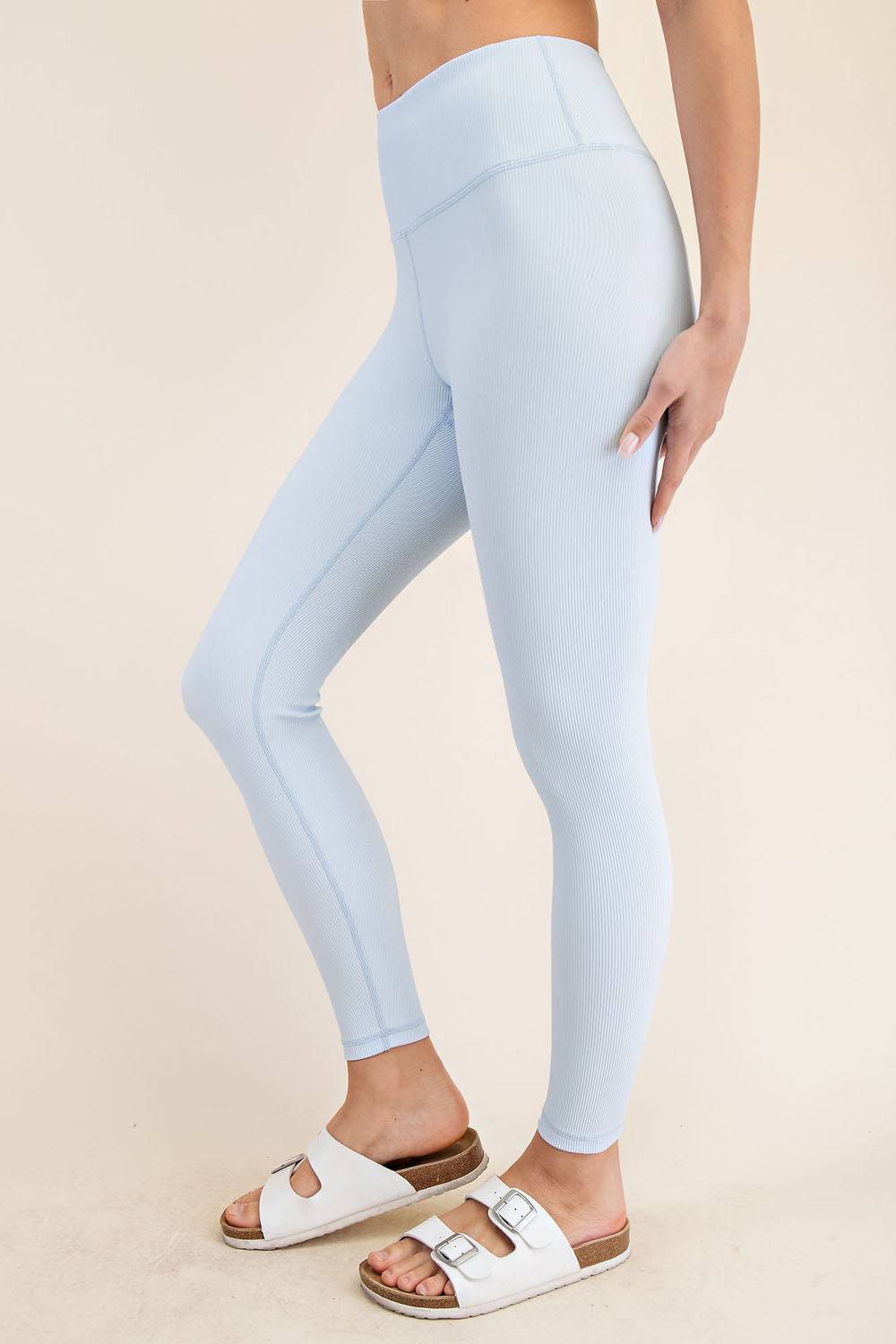 Nylon Rib Yoga Leggings - Hype Up