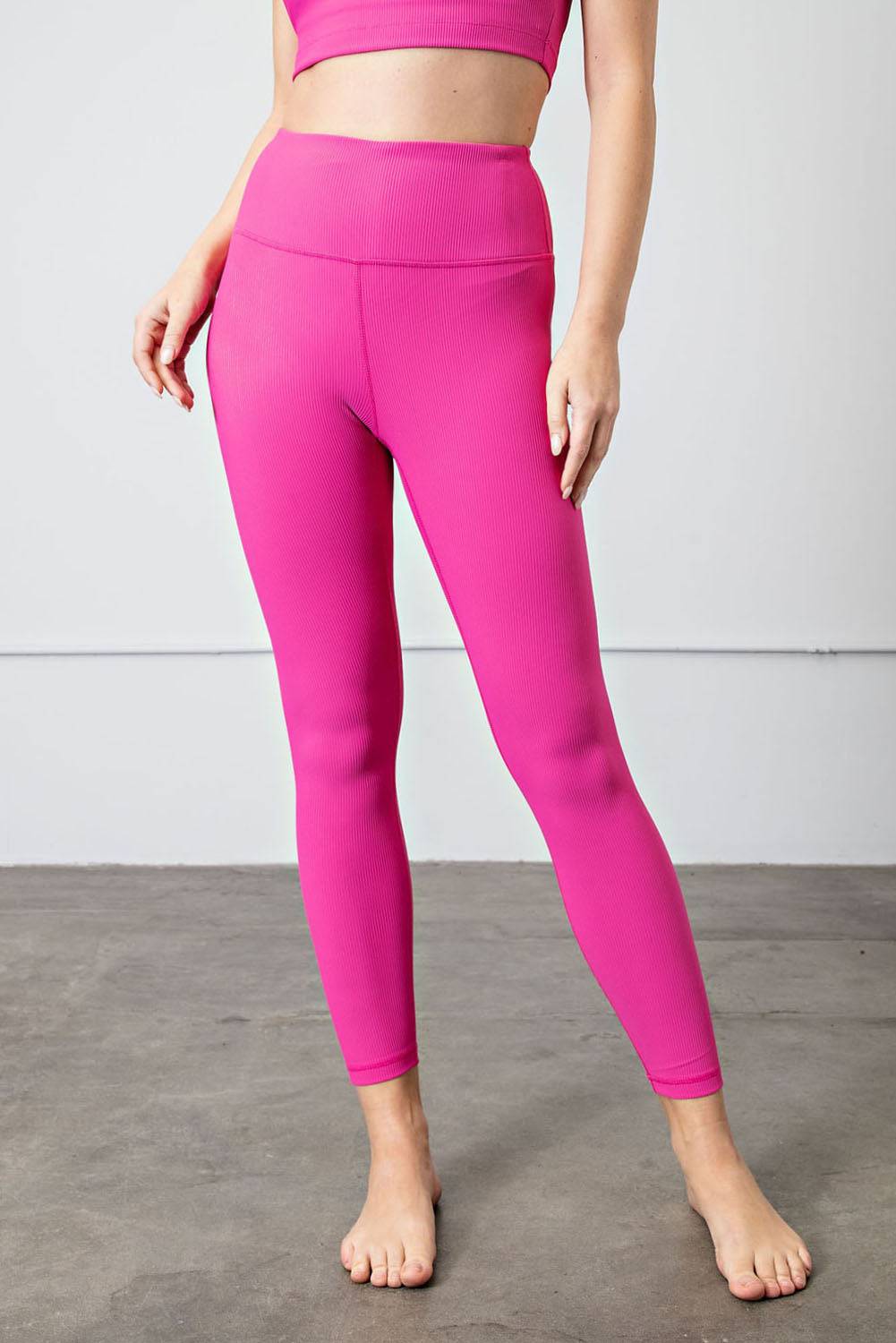 Nylon Rib Yoga Leggings - Hype Up