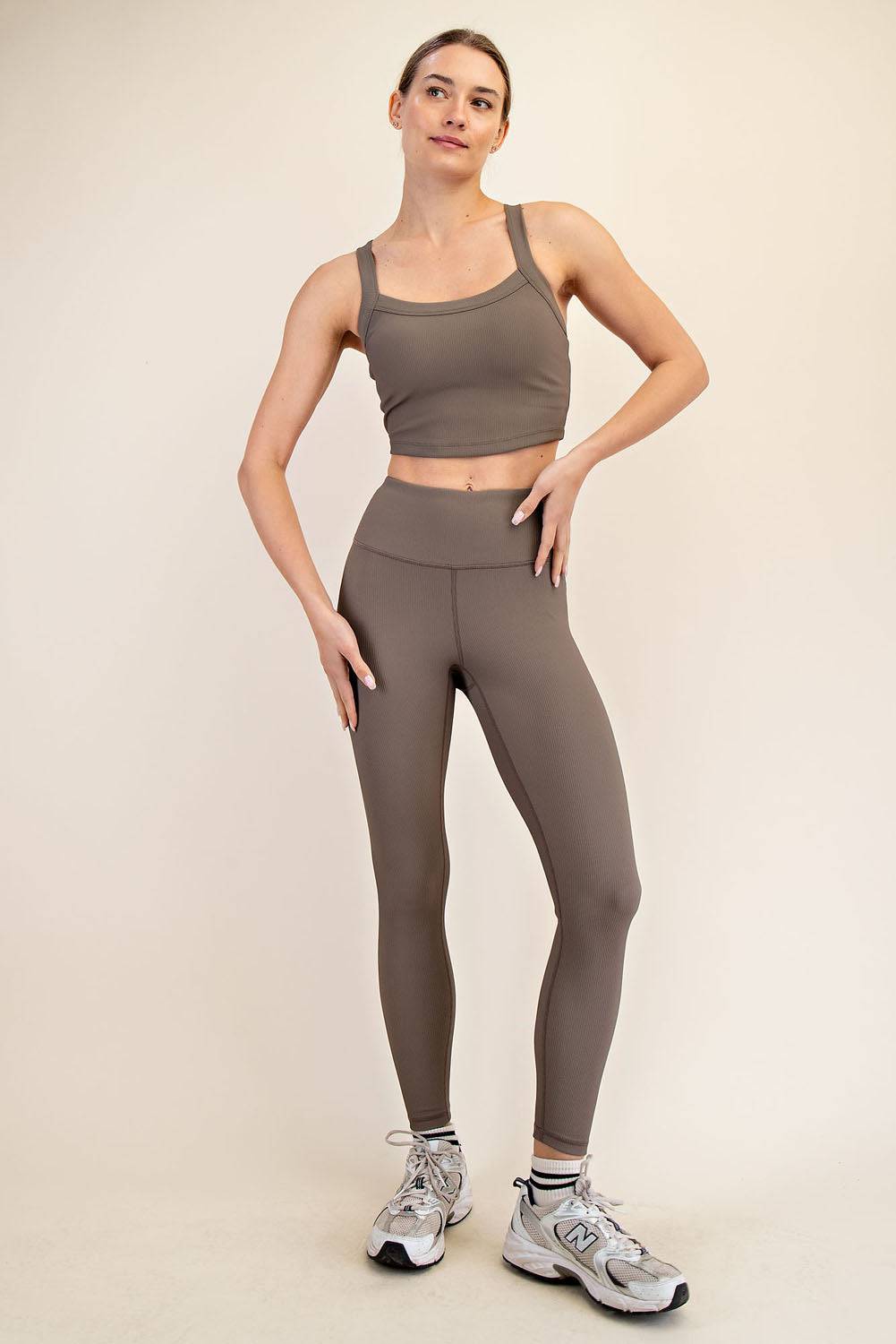 Nylon Rib Yoga Leggings - Hype Up