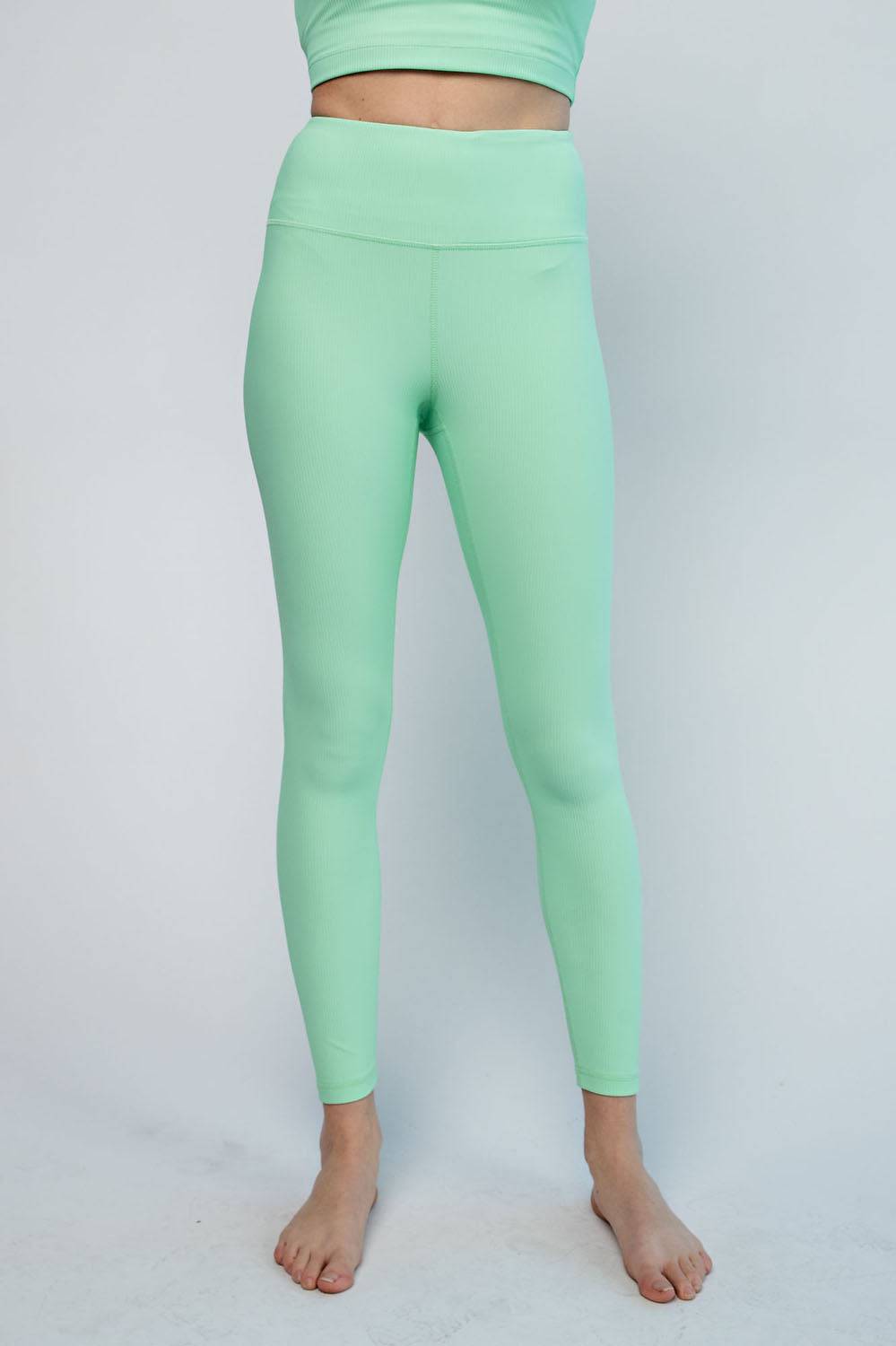 Nylon Rib Yoga Leggings - Hype Up