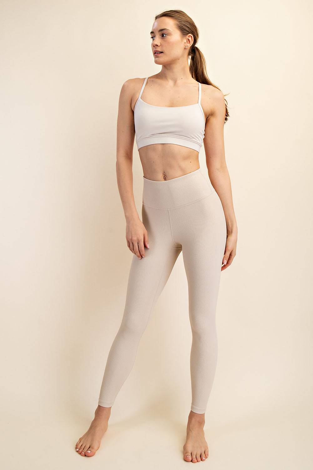 Nylon Rib Yoga Leggings - Hype Up