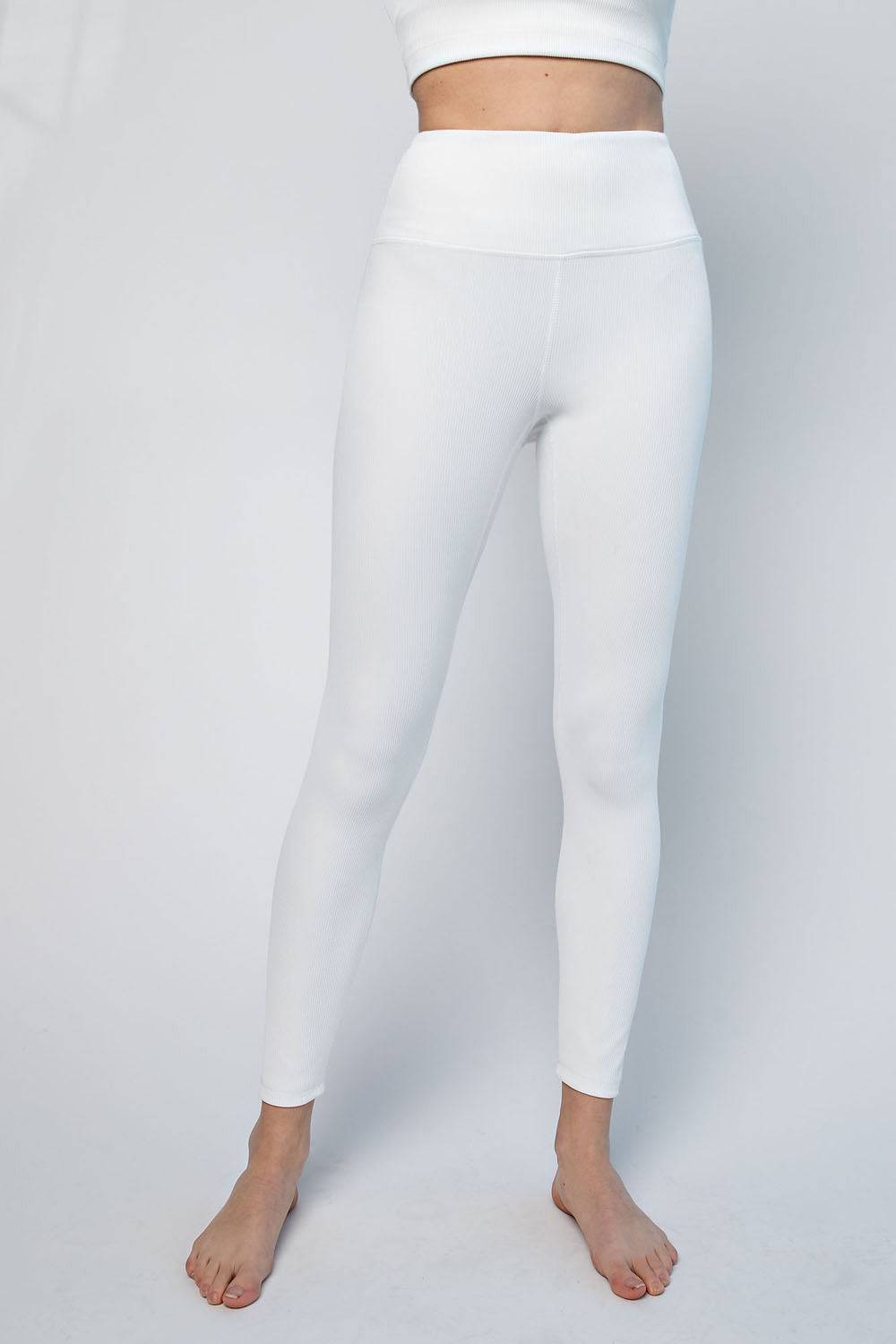 Nylon Rib Yoga Leggings - Hype Up