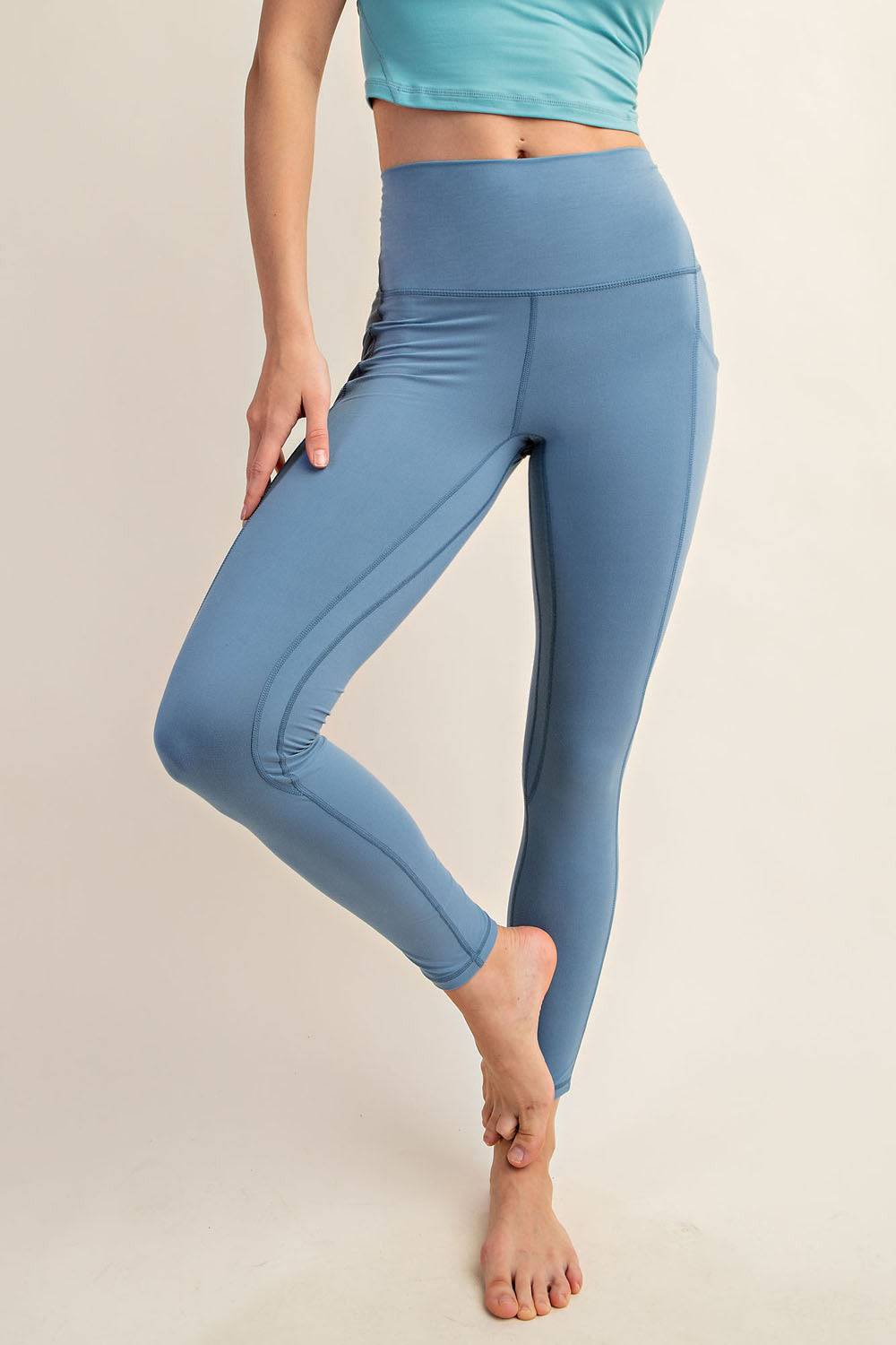 Tow Line Stitch Yoga Leggings With Pocket - Hype Up
