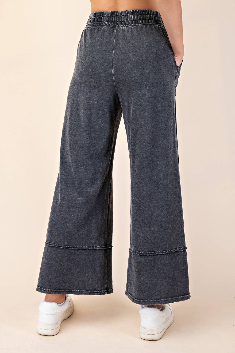 Cotton Poly Cropped Wide Pant - Hype Up