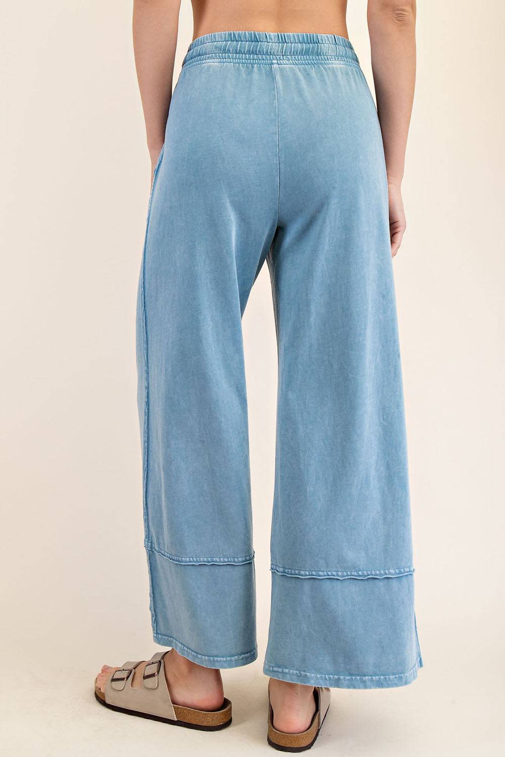 Cotton Poly Cropped Wide Pant - Hype Up