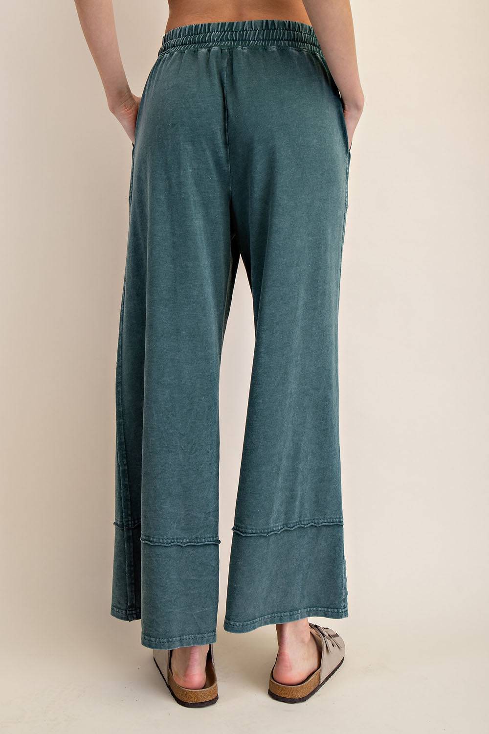 Cotton Poly Cropped Wide Pant - Hype Up