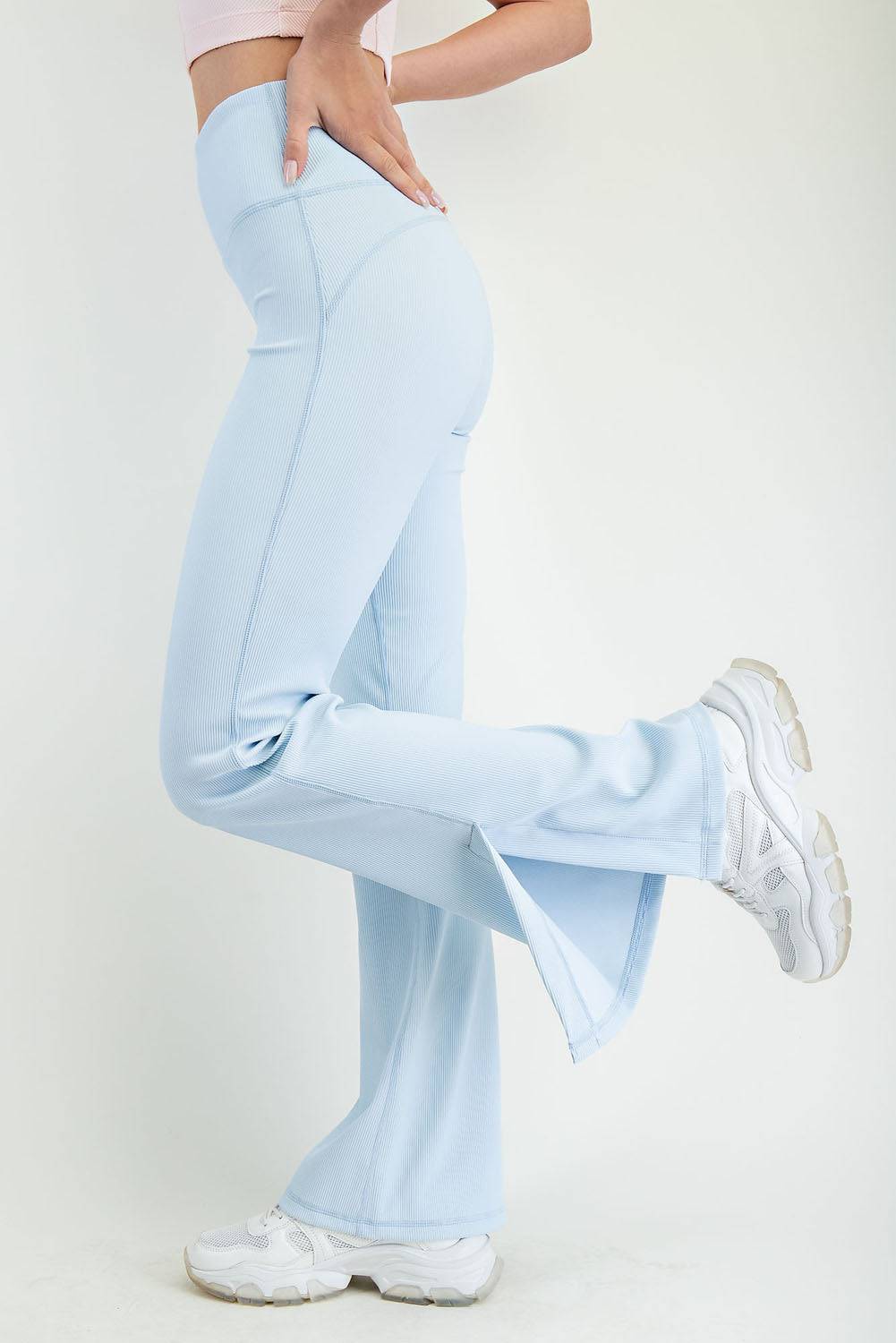 Nylon Rib Flare Leggings - Hype Up