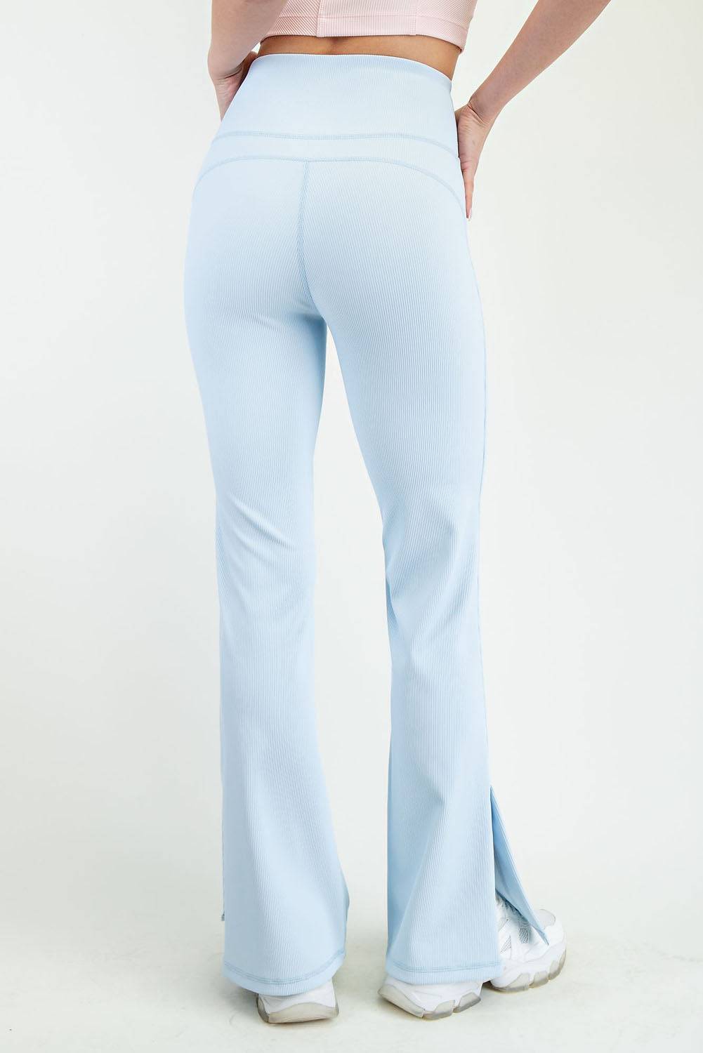 Nylon Rib Flare Leggings - Hype Up