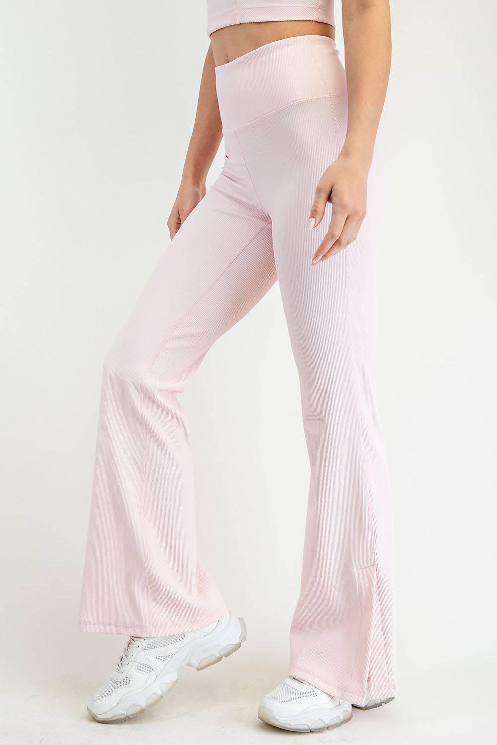 Nylon Rib Flare Leggings - Hype Up