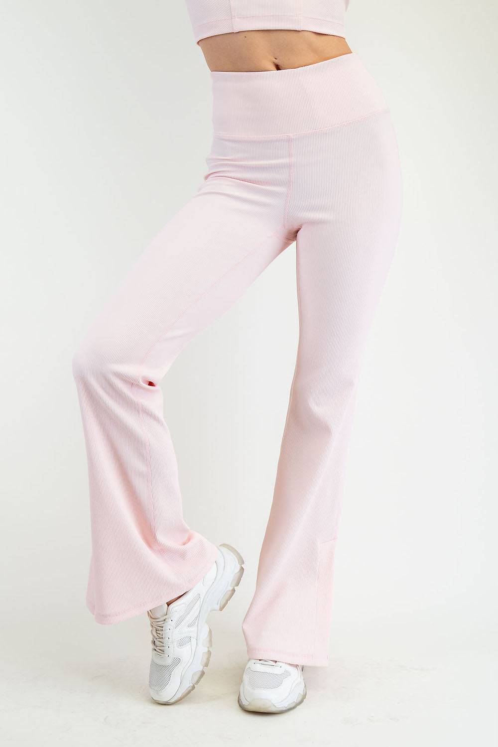 Nylon Rib Flare Leggings - Hype Up