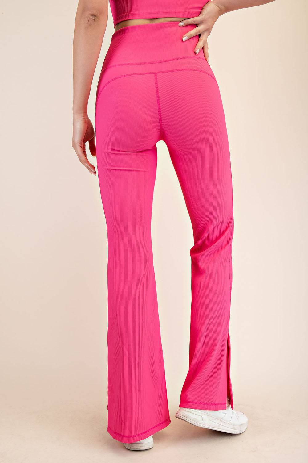 Nylon Rib Flare Leggings - Hype Up