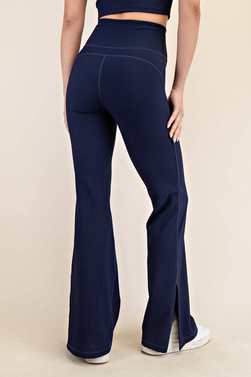 Nylon Rib Flare Leggings - Hype Up