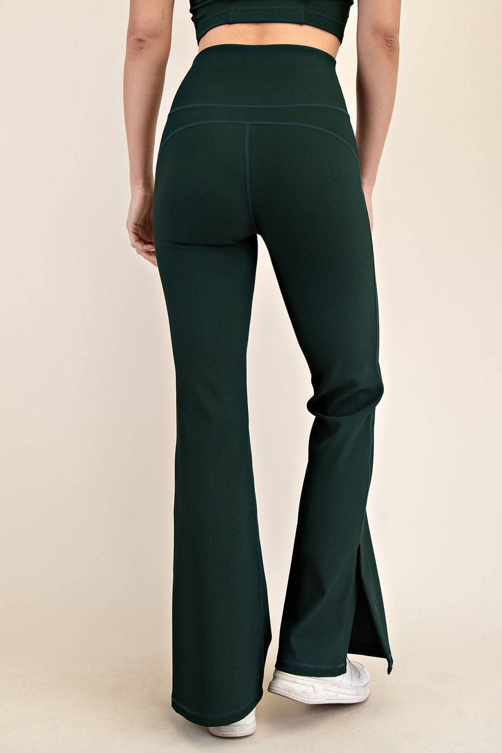 Nylon Rib Flare Leggings - Hype Up