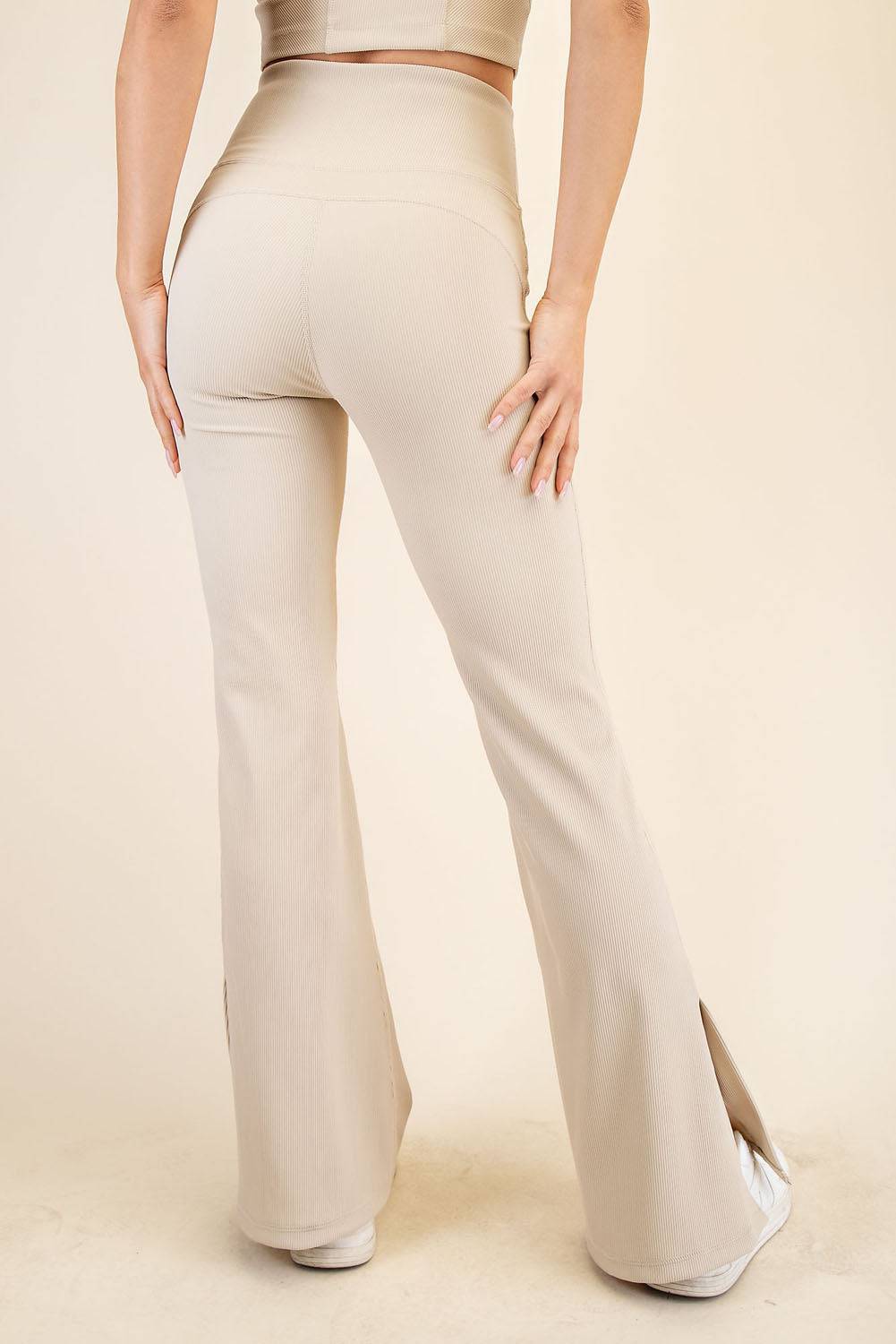 Nylon Rib Flare Leggings - Hype Up