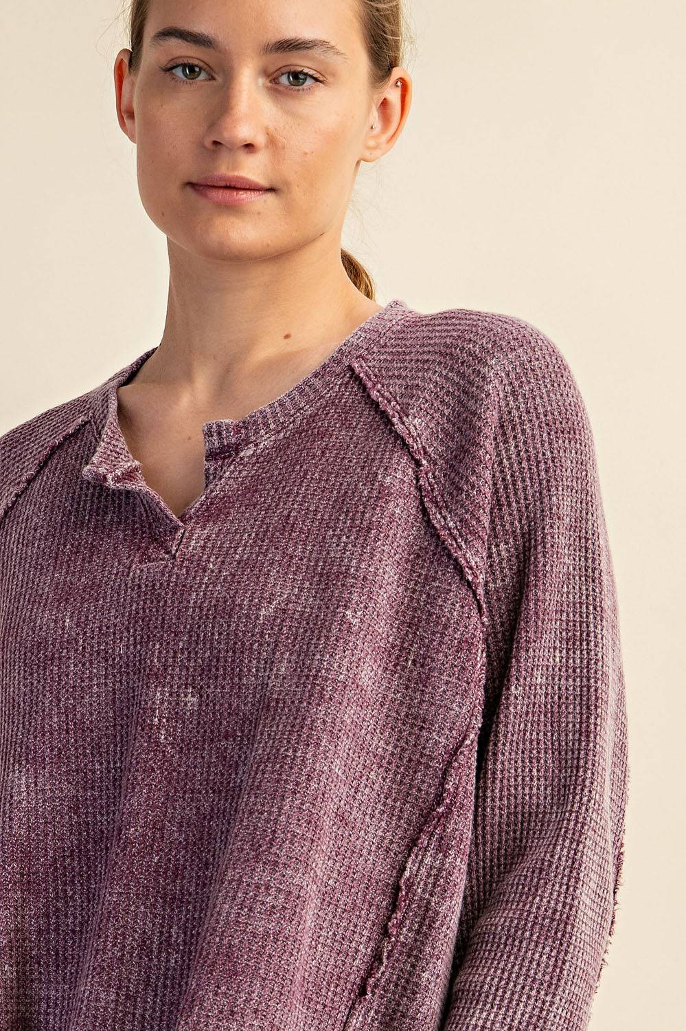 Mineral Washed Waffle Short Set - Hype Up