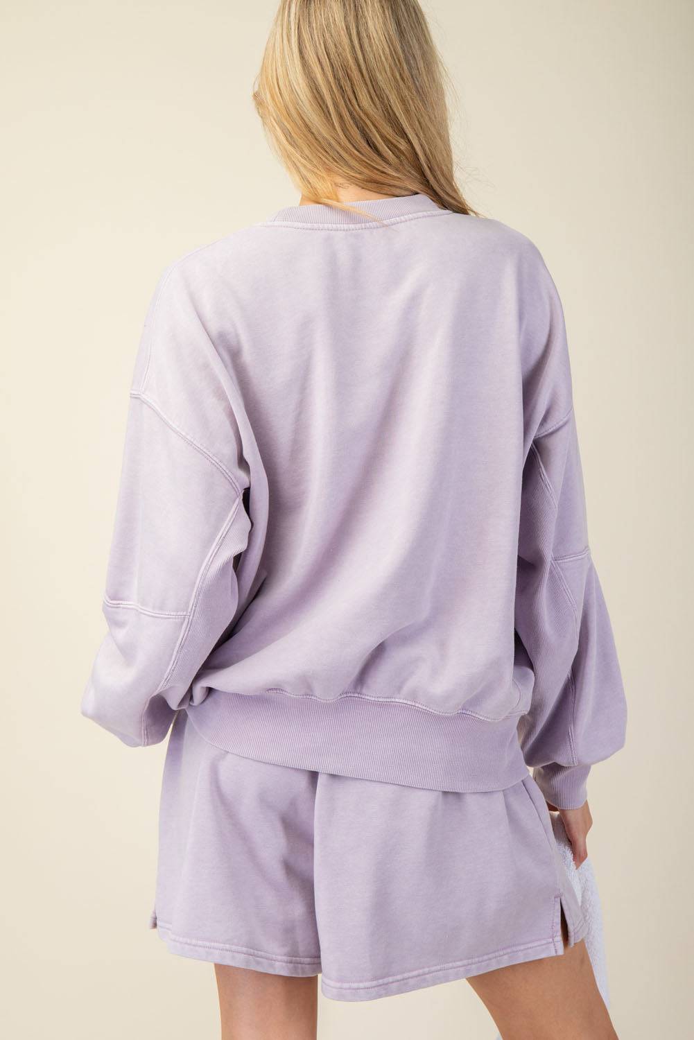 Mineral Washed French Terry Short Set - Hype Up