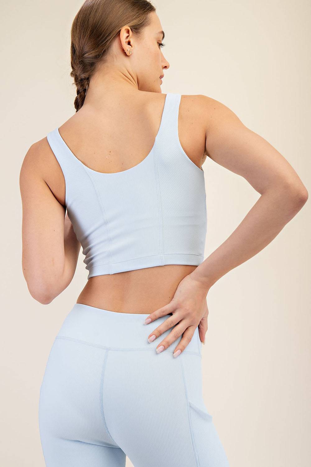 Nylon Rib V-neck Tank - Hype Up