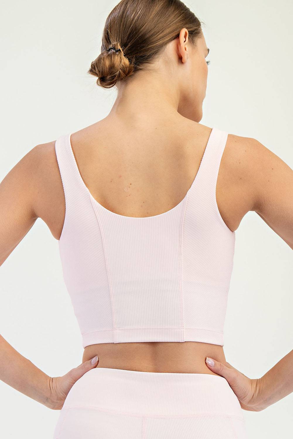 Nylon Rib V-neck Tank - Hype Up