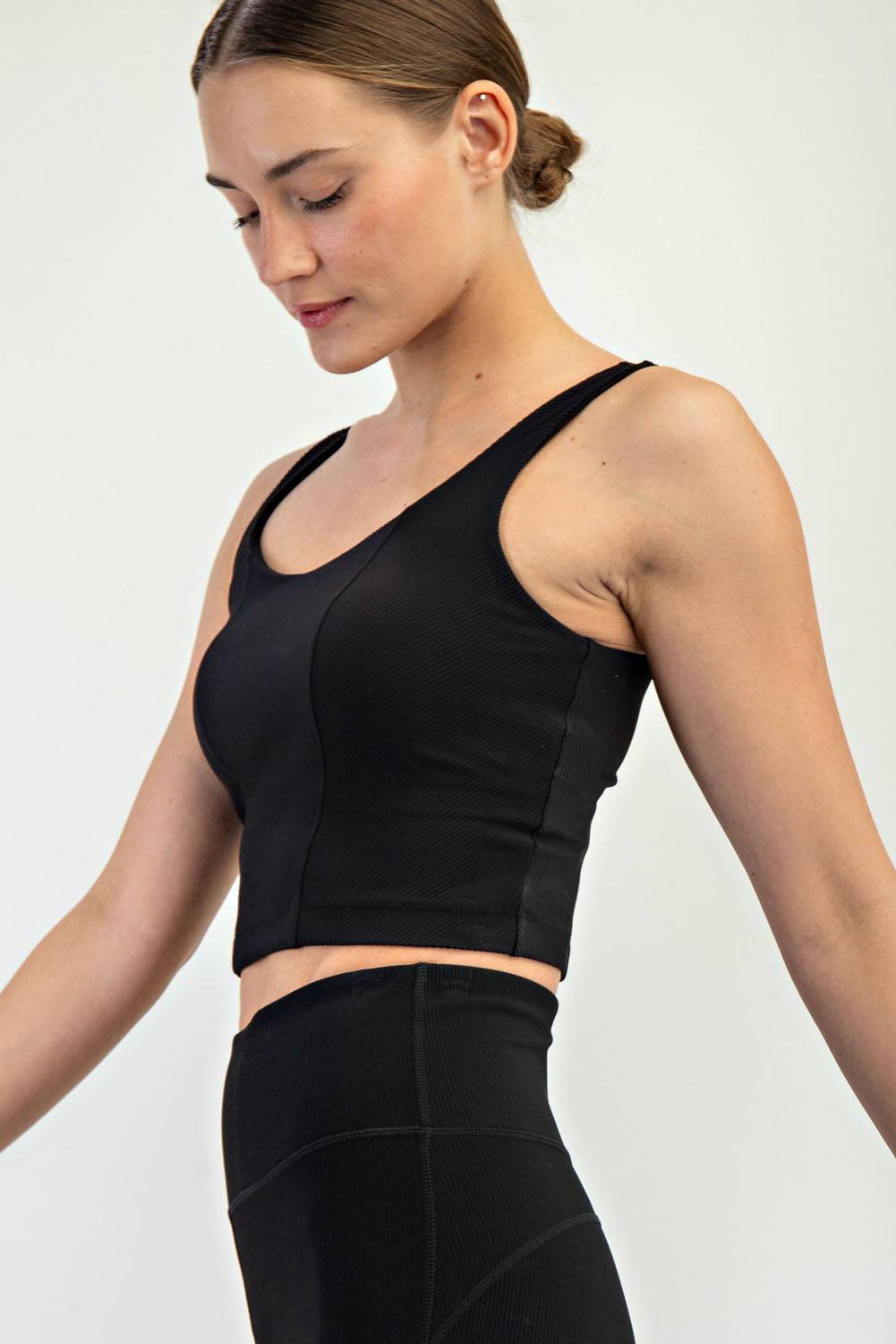 Nylon Rib V-neck Tank - Hype Up