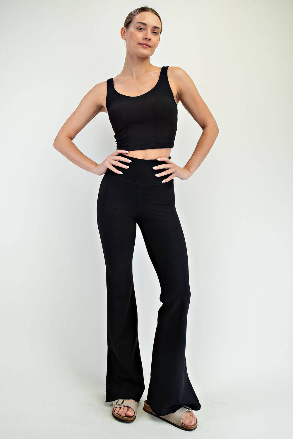 Nylon Rib V-neck Tank - Hype Up