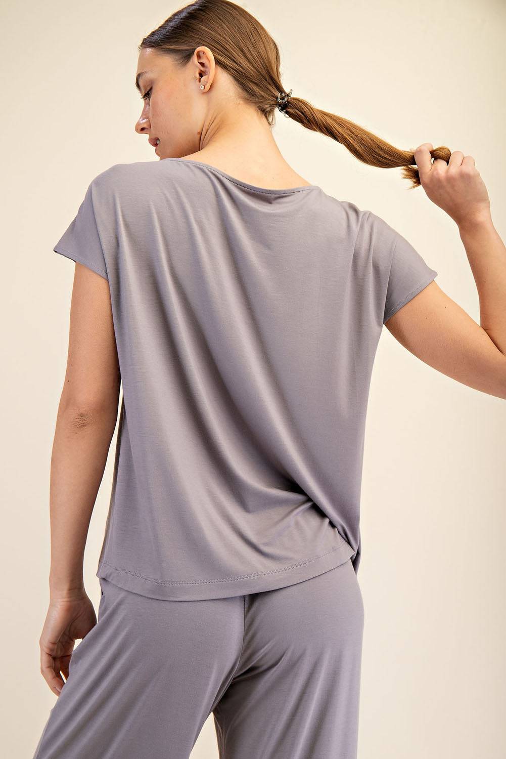 Viscose Modal Boat Neck Top - Hype Up