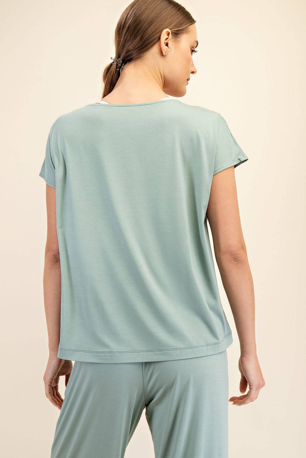 Viscose Modal Boat Neck Top - Hype Up