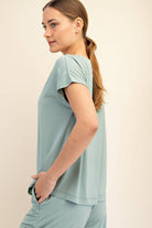 Viscose Modal Boat Neck Top - Hype Up
