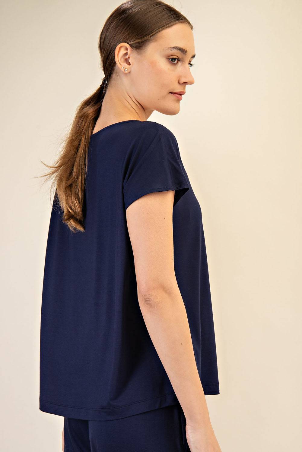 Viscose Modal Boat Neck Top - Hype Up