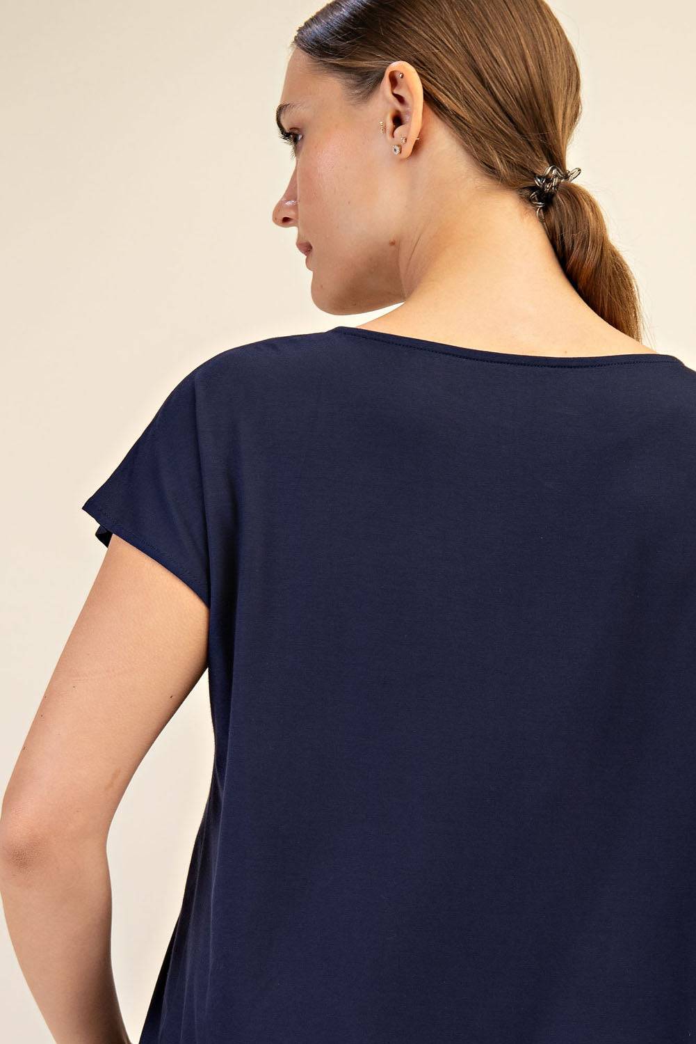 Viscose Modal Boat Neck Top - Hype Up