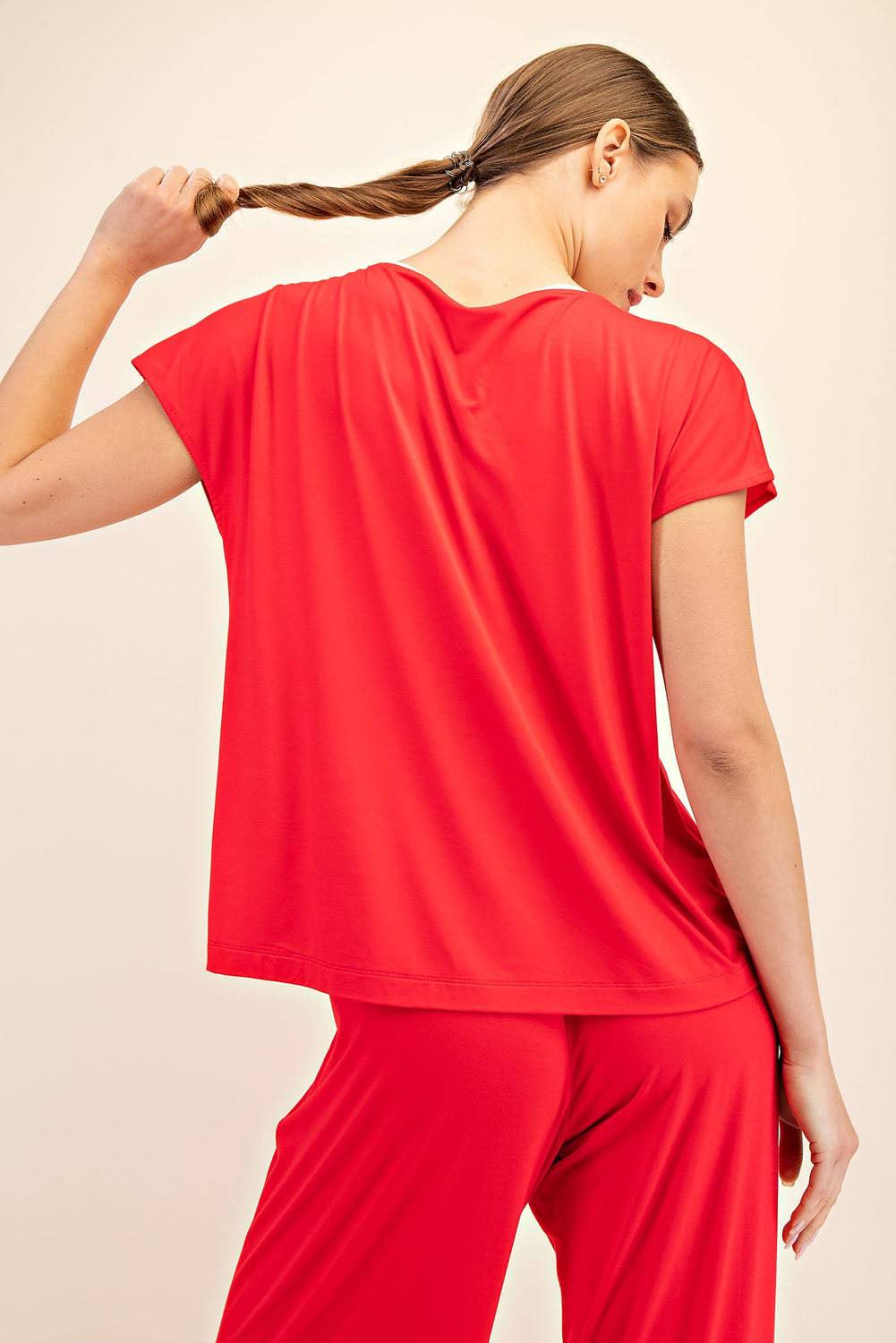 Viscose Modal Boat Neck Top - Hype Up