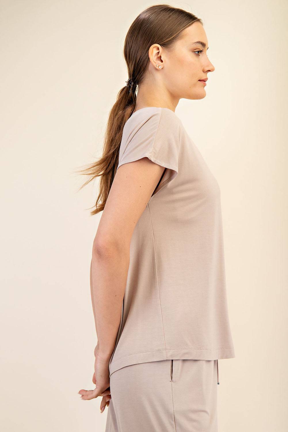 Viscose Modal Boat Neck Top - Hype Up