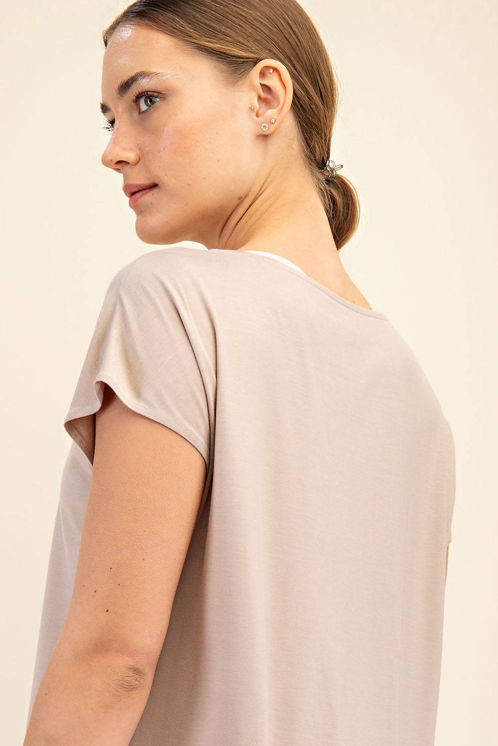 Viscose Modal Boat Neck Top - Hype Up