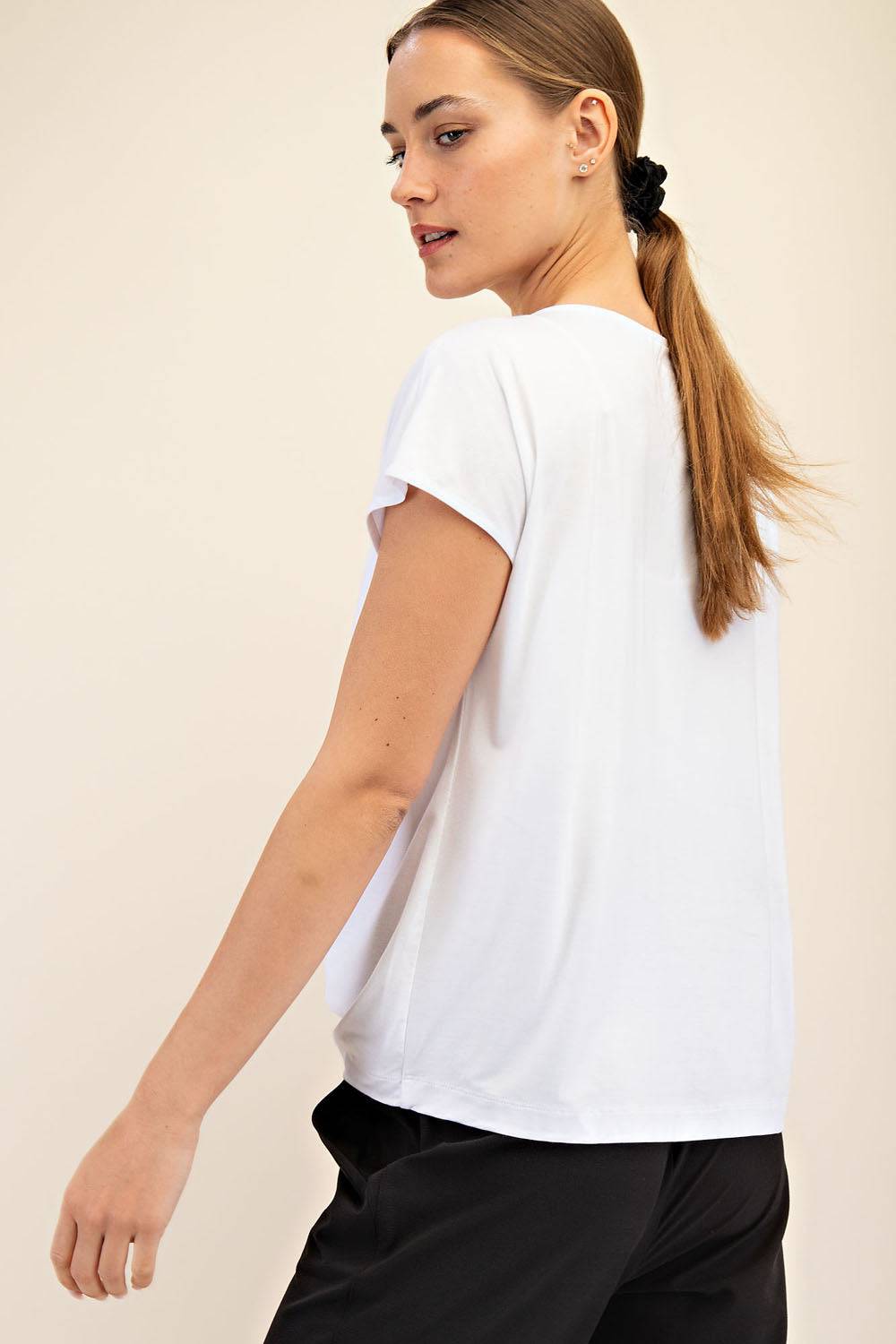 Viscose Modal Boat Neck Top - Hype Up