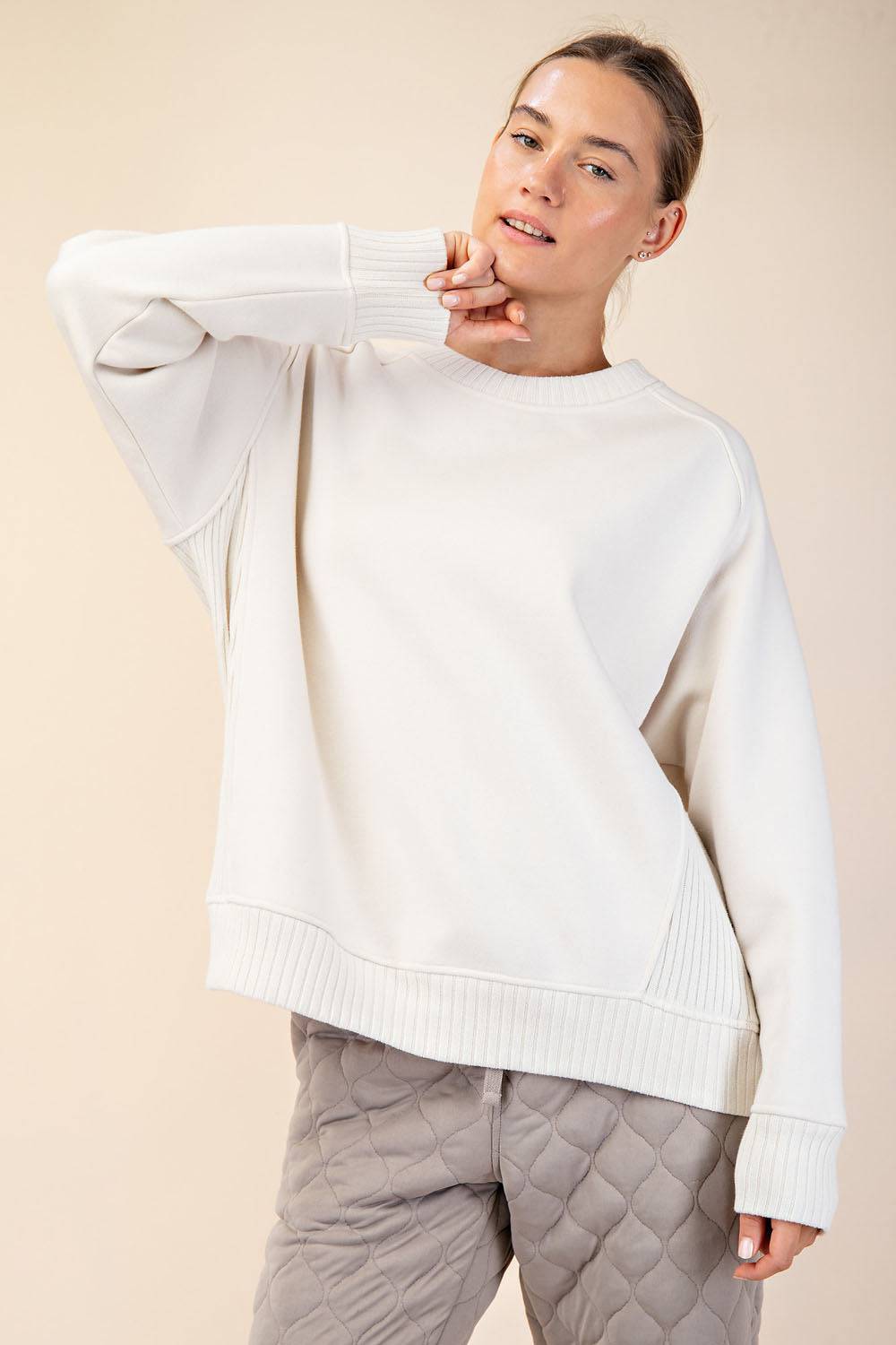 French Terry Crew Neck Sweatshirt - Hype Up