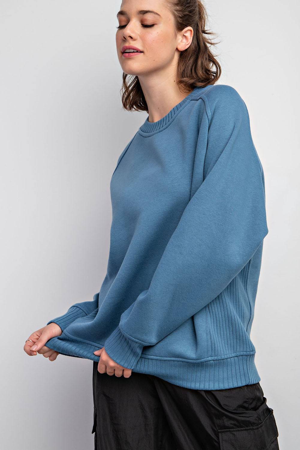 French Terry Crew Neck Sweatshirt - Hype Up