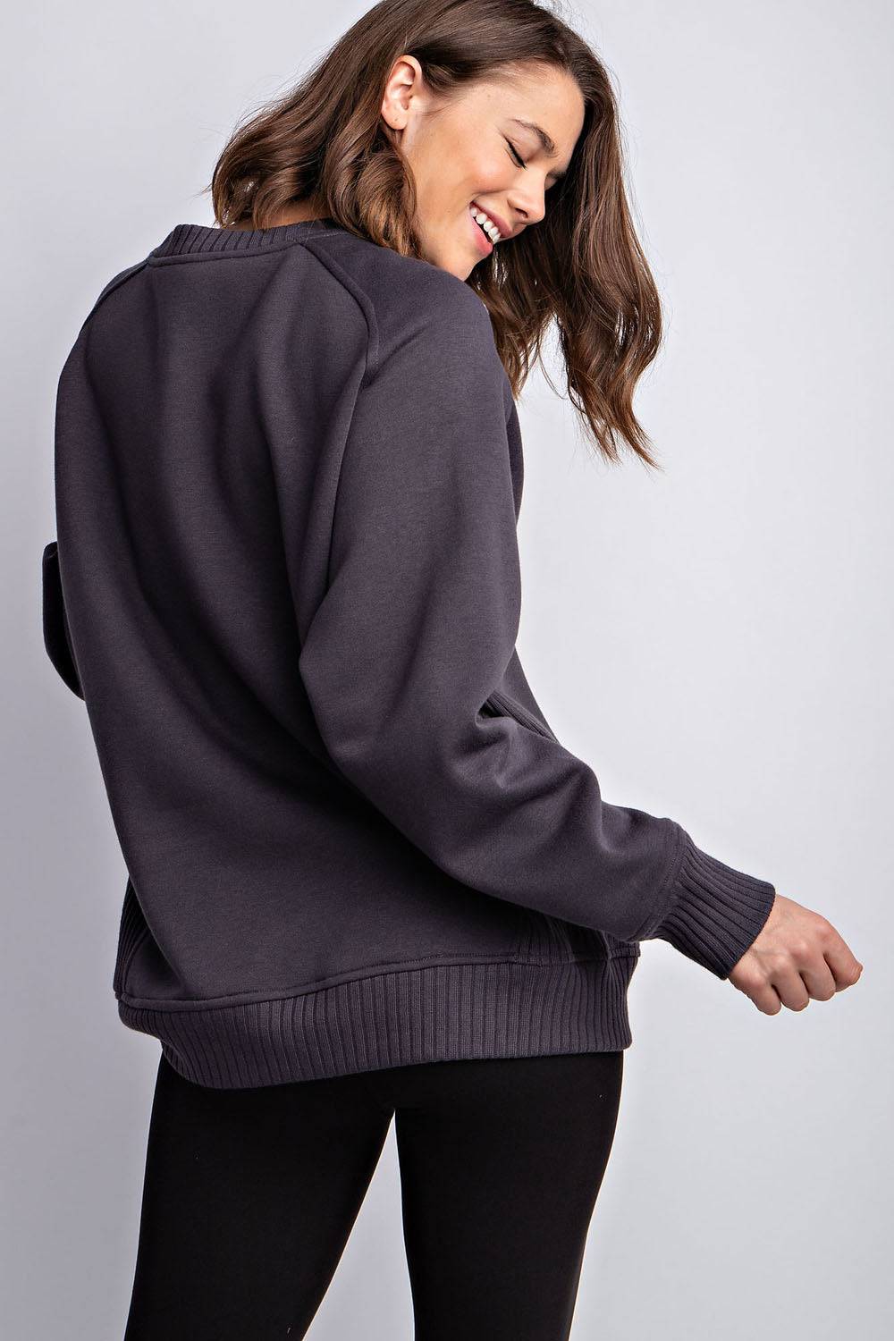 French Terry Crew Neck Sweatshirt - Hype Up