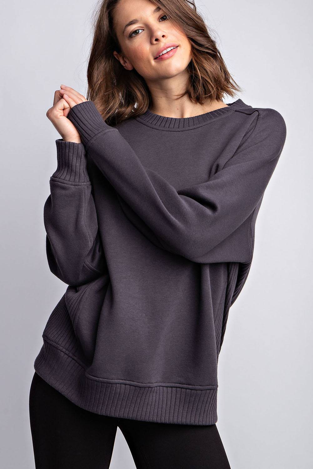 French Terry Crew Neck Sweatshirt - Hype Up