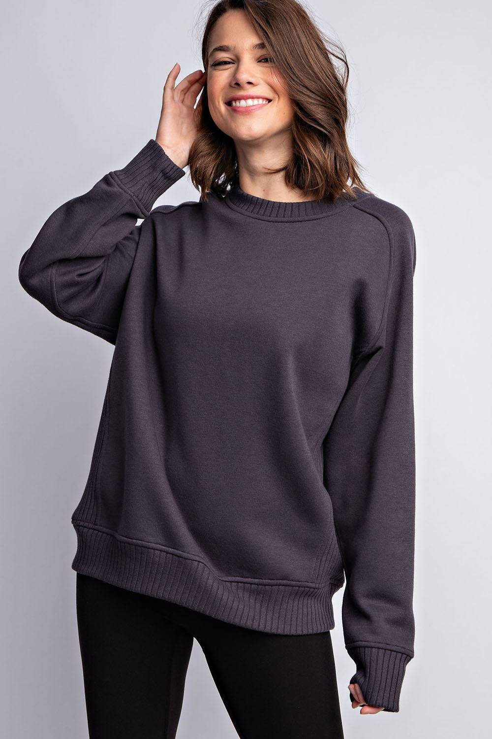 French Terry Crew Neck Sweatshirt - Hype Up