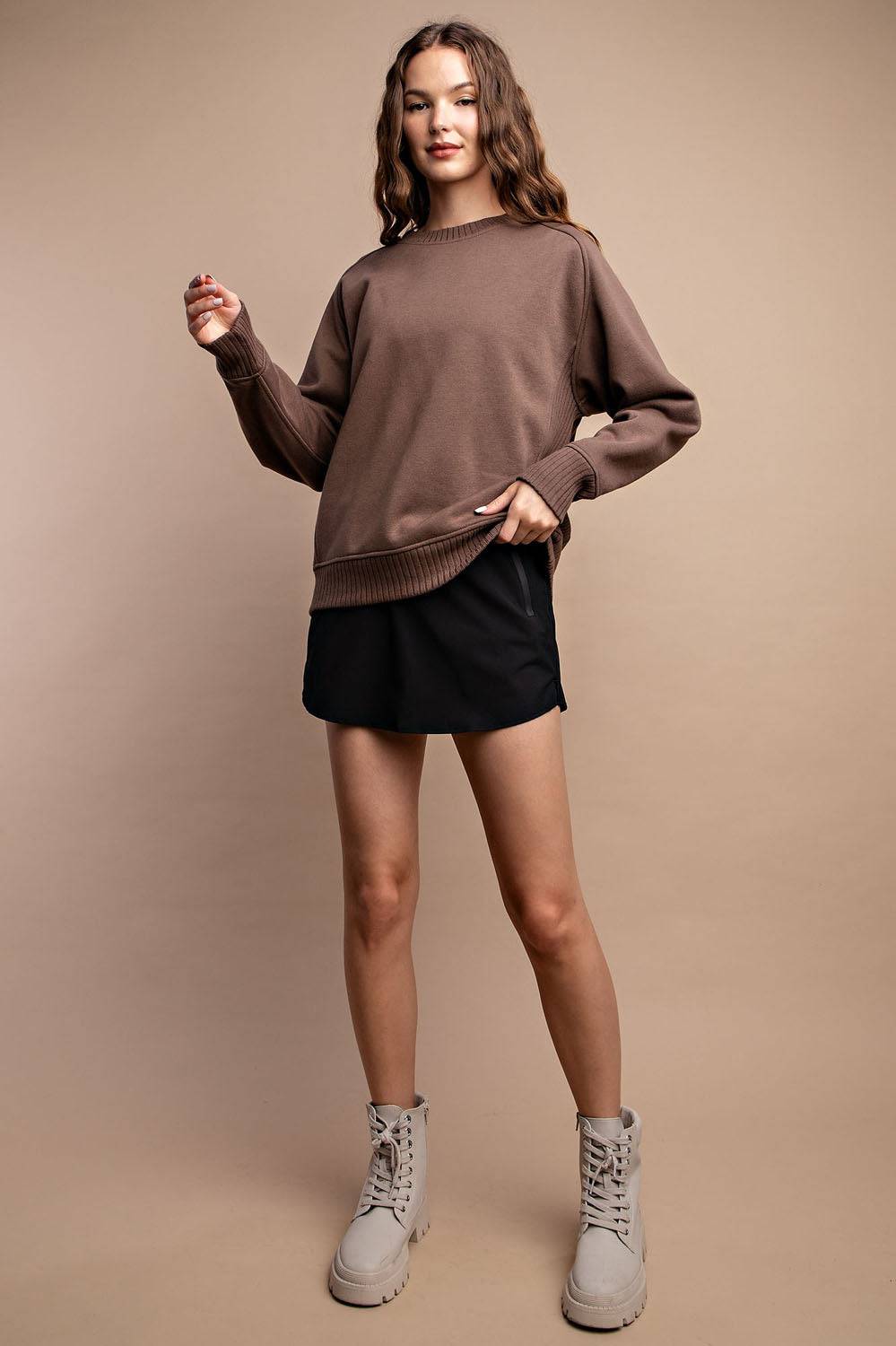 French Terry Crew Neck Sweatshirt - Hype Up