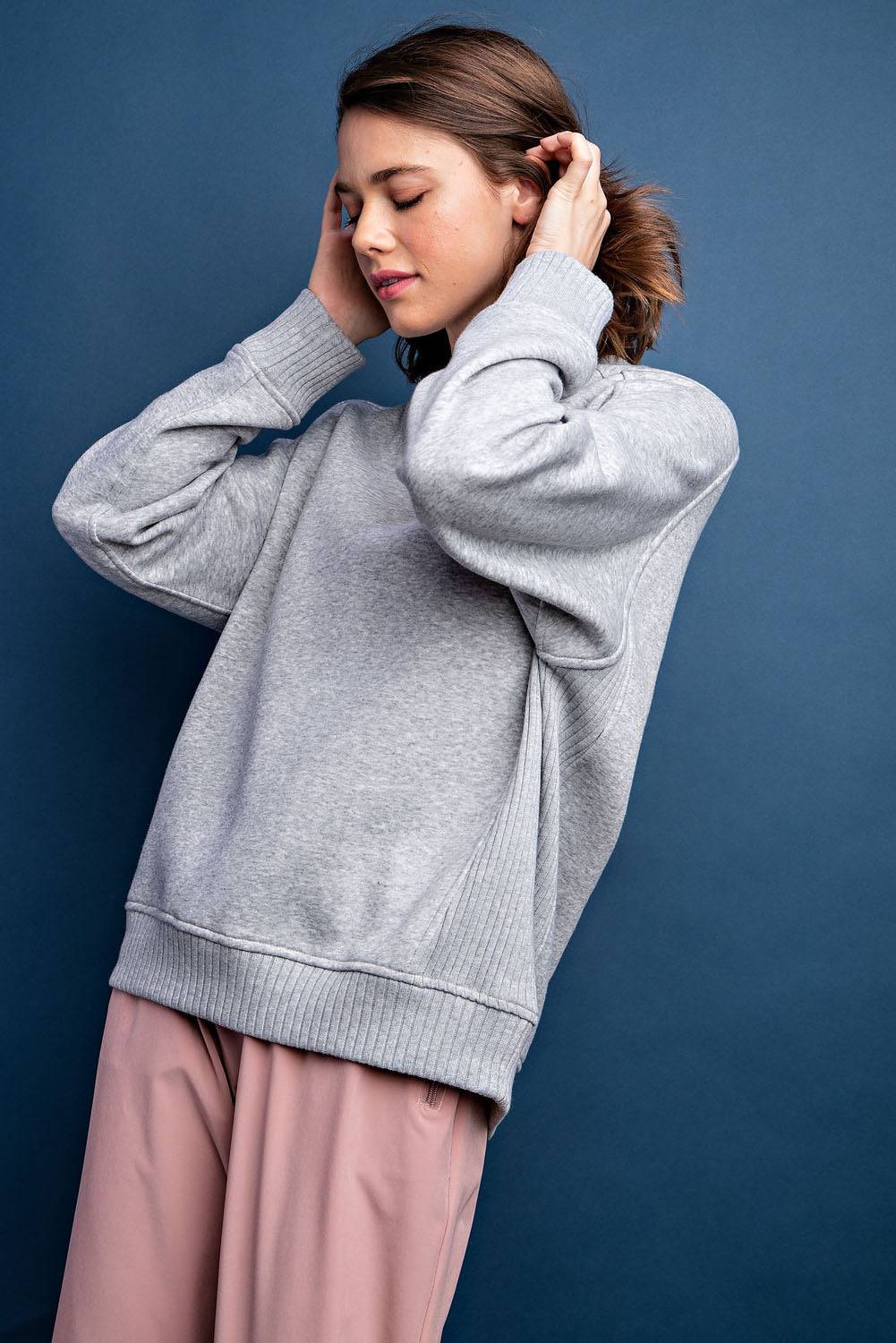 French Terry Crew Neck Sweatshirt - Hype Up